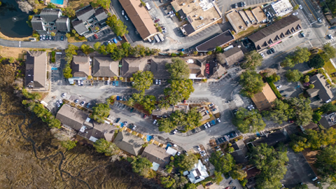 Redfern Village. an aerial view of some buildings