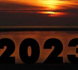 New Year's Events. 2023 numbers in front of sunrise