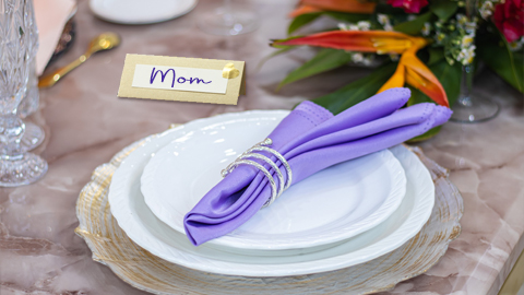 Treat Mom This Mother's Day on in the Golden Isles. mother's day place setting