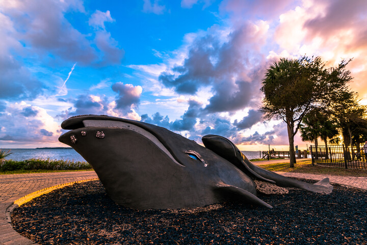 "Mama Whale and Baby" Sculpture on Saint Simons Island